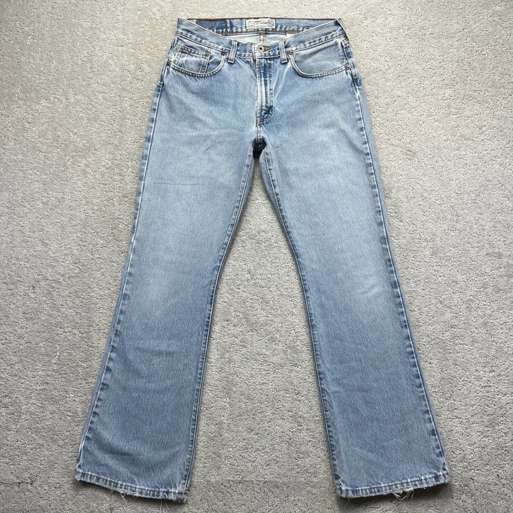 VTG Abercrombie & Fitch Bootcut Jeans Womens Size 6 Blue Distressed Made in USA